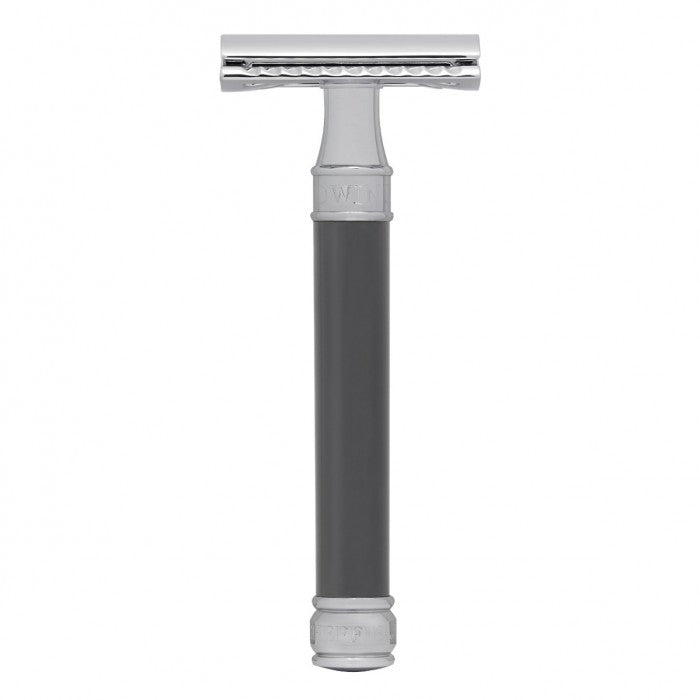 Edwin Jagger - Grey Long Handle Double Edge Safety Razor - DEL85BL