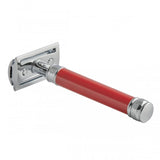 Edwin Jagger - Red Long Handle Double Edge Safety Razor - DEL81BL