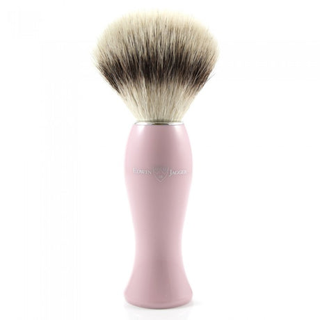 Edwin Jagger - Synthetic Pink Shaving Brush (Synthetic Silver Tip)