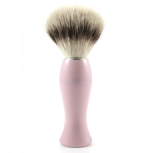 Edwin Jagger - Synthetic Pink Shaving Brush (Synthetic Silver Tip)