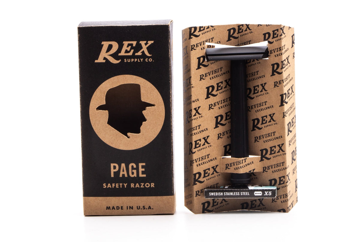 Rex Supply Co. Page Three Piece Aluminum Double Edge Safety Razor