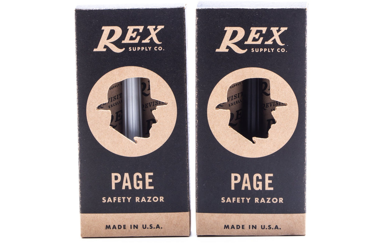 Rex Supply Co. Page Three Piece Aluminum Double Edge Safety Razor