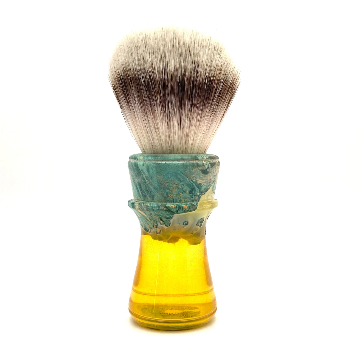 Pre-Owned - That Darn Rob - Custom Dyed Maple Burl & Acrylic 28mm Synthetic Bulb Knot Shave Brush