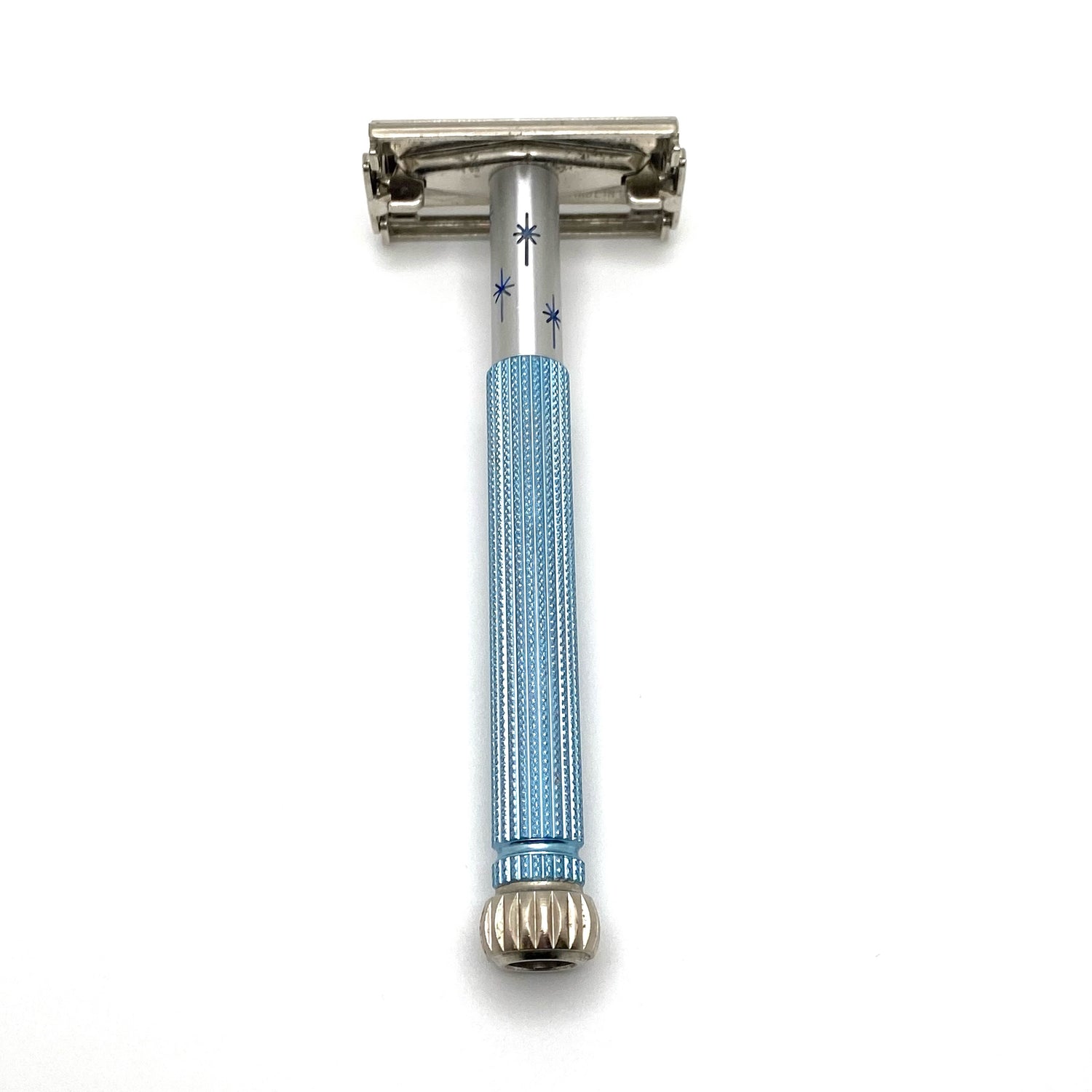Vintage Lady Gillette Blue Star Double Edge Safety Razor Date
