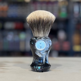 Never Alone 5 - #8 - 26mm Doughknot Badger Fan Knot - Resin Handle Shaving Brush