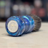 Never Alone 5 - #44 - 26mm Chocolate DoughKnot Badger Bulb - Resin Handle Shaving Brush