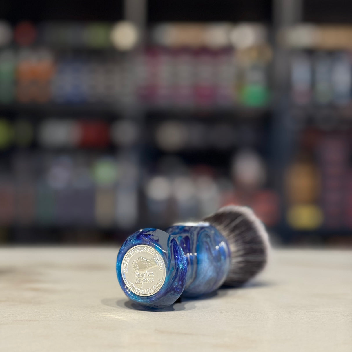 Never Alone 5 - #49 - 26mm AK7 Fan Knot - Resin Handle Shaving Brush