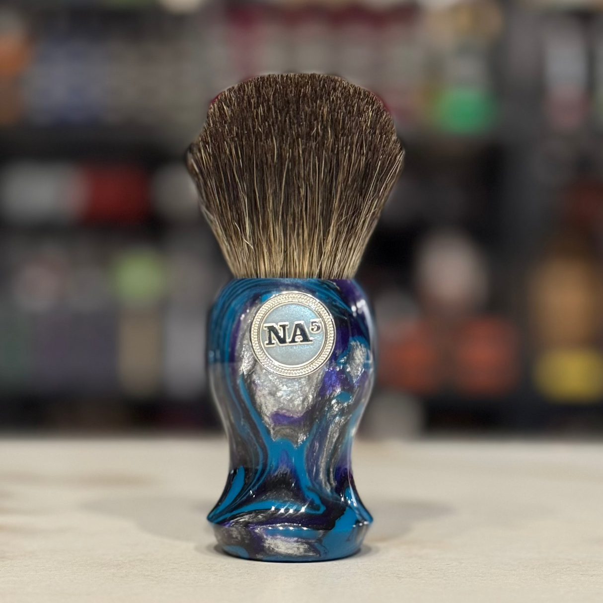 Never Alone 5 - #98 - 26mm Chocolate DoughKnot Bulb - Resin Handle Shaving Brush