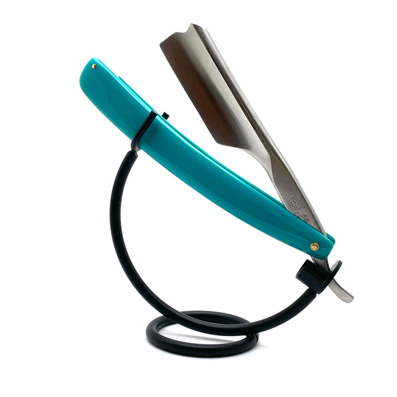 JJ Shorty - 6/8  Straight Razor - Turquoise Acrylic Scales (Shave Ready)
