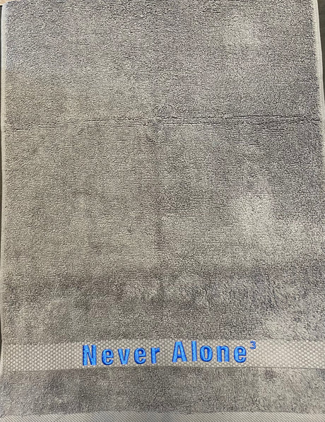 Never Alone³ - Shaving Towel - Gray Terry