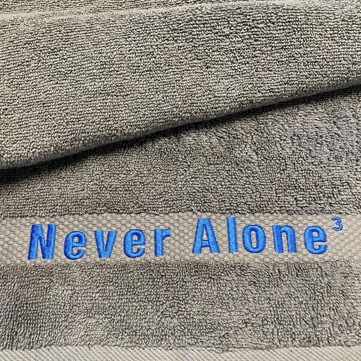 Never Alone³ - Shaving Towel - Gray Terry