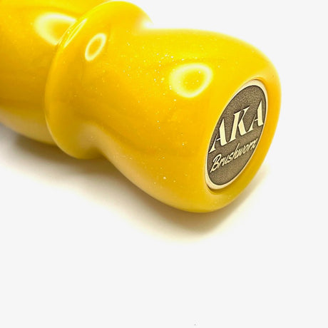AKA Brushworx - Yellow Shimmer - 26 mm Synthetic AK47 Bulb Knot - Resin Handle Shaving Brush