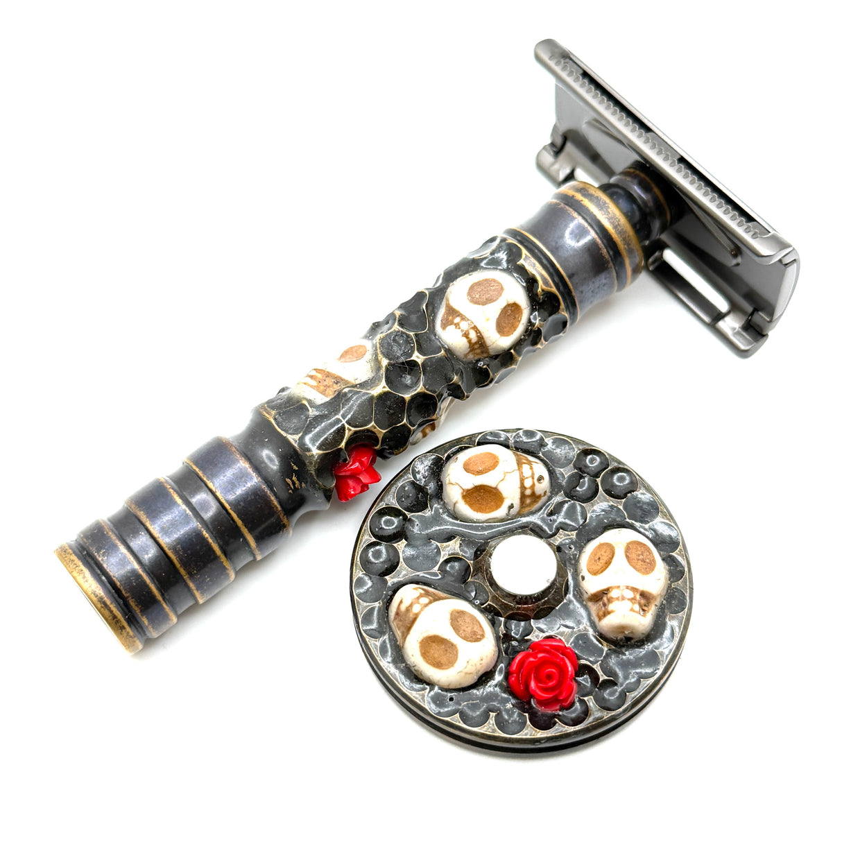 RG Shave Designs Magnetized Skull Design Safety Razor