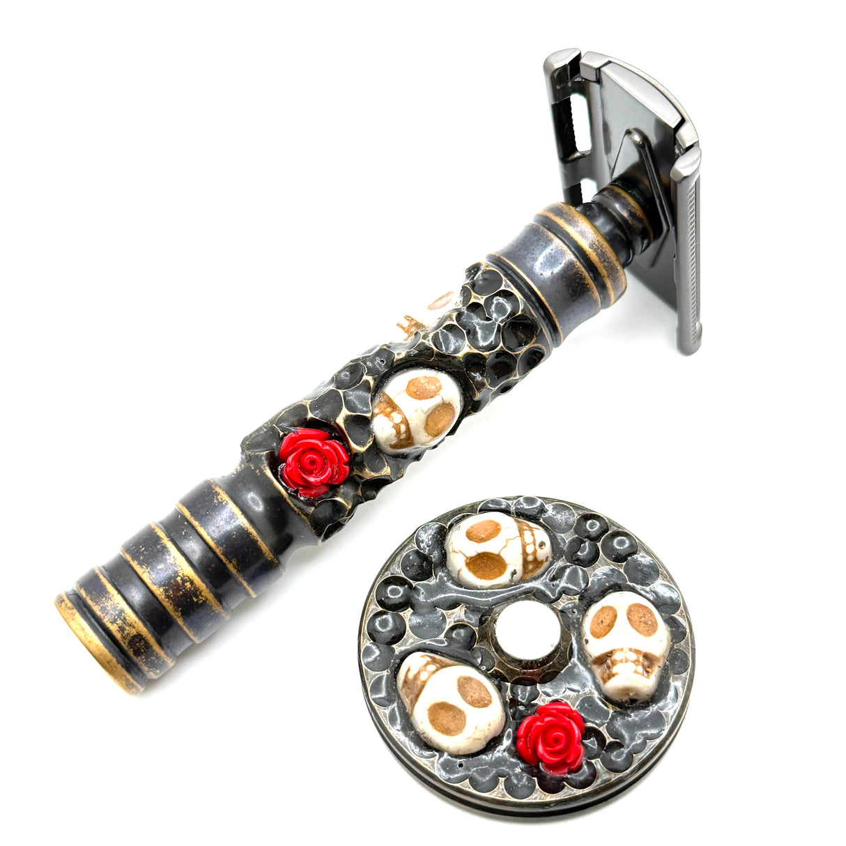 RG Shave Designs Magnetized Skull Design Safety Razor