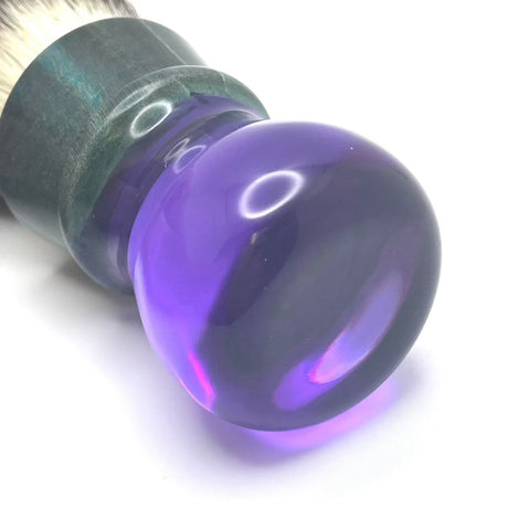 AKA Brushworx - Purple/Teal Hybrid - 26 mm Synthetic AK47 Bulb Knot - Resin Handle Shaving Brush