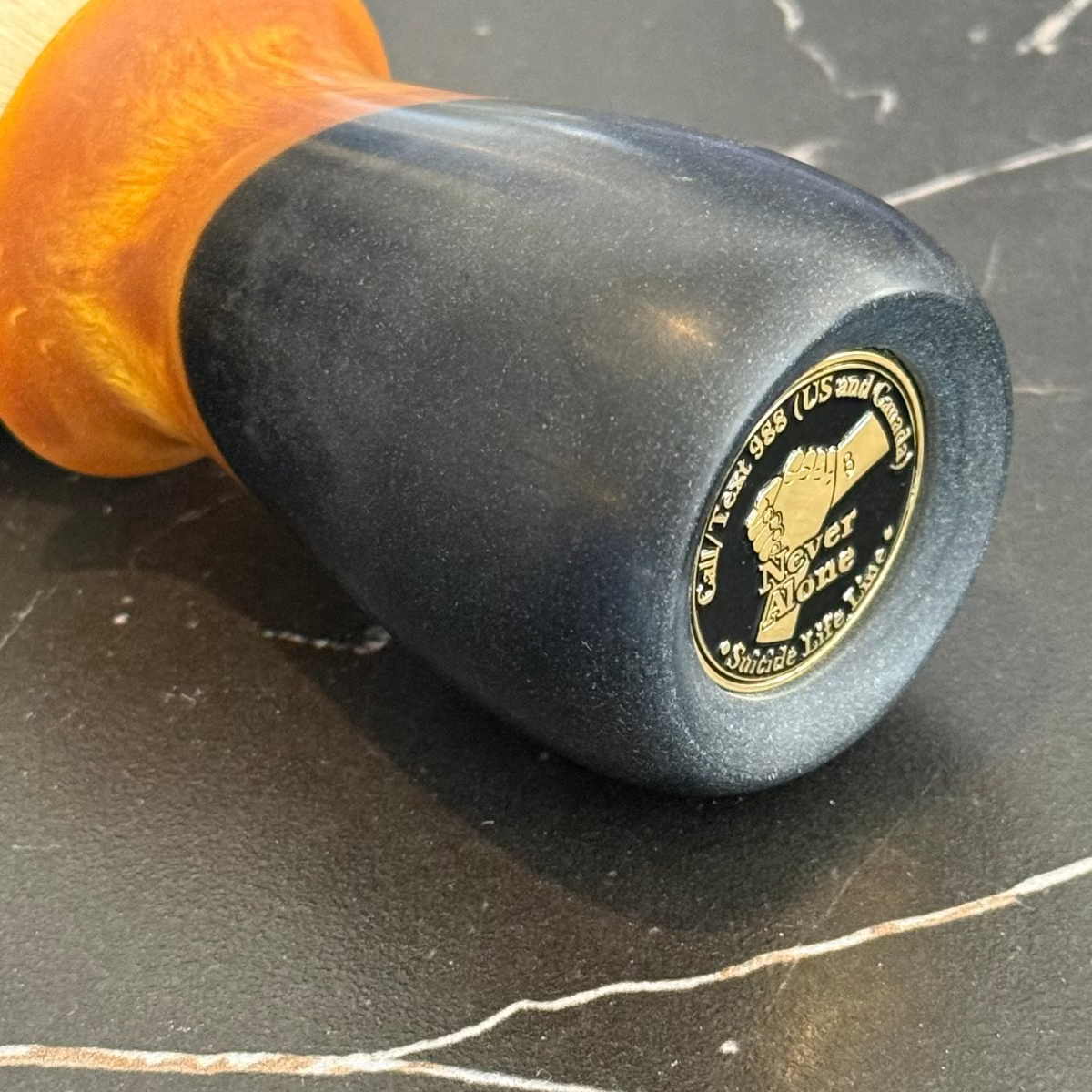 Never Alone 6 #102 26mm AK47 Synthetic Fan Knot Resin Handle Shaving Brush