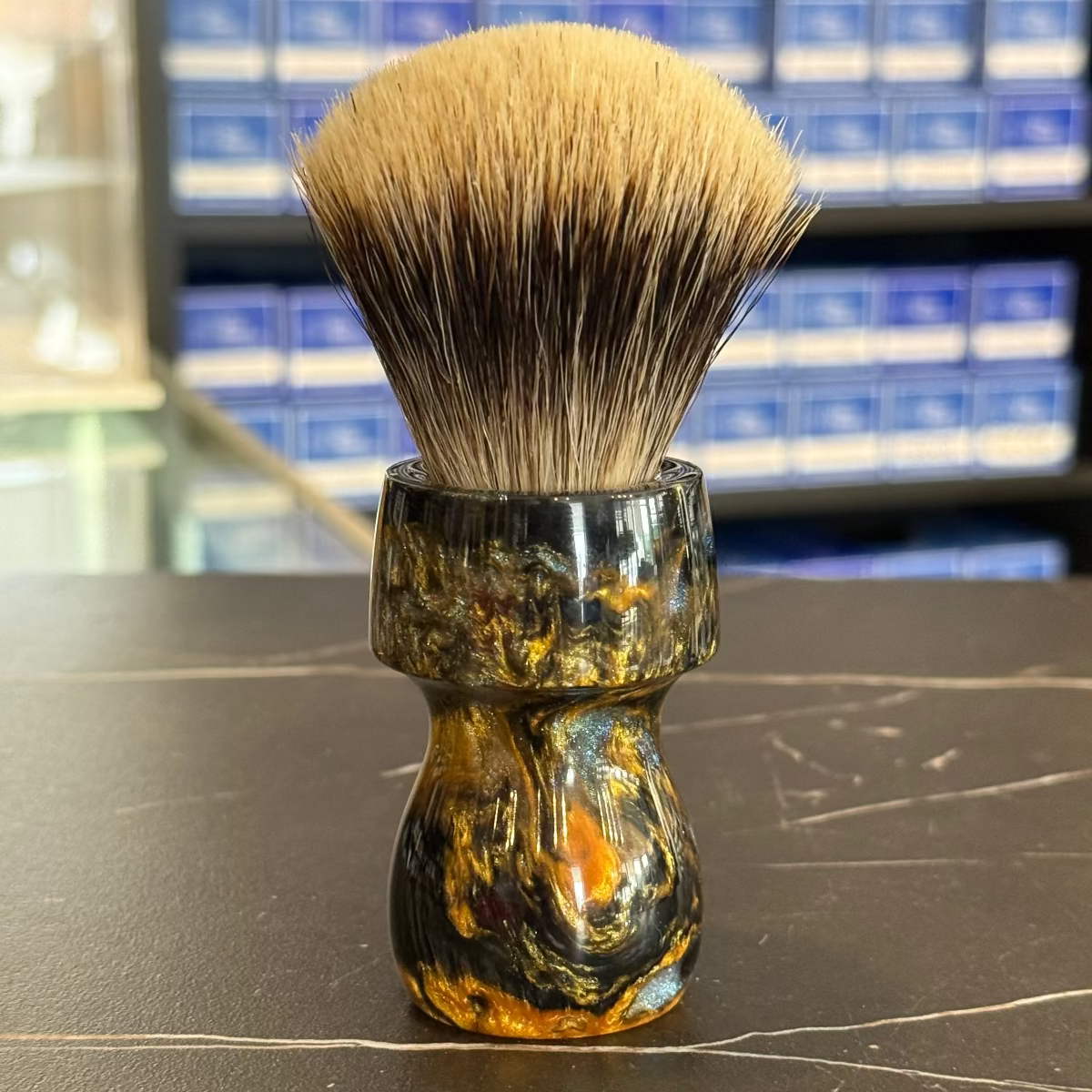 Never Alone 6 #24 26mm Badger Doughknot Knot Resin Handle Shaving Brush