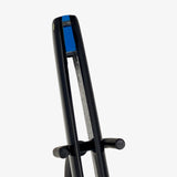 JJ Shorty - 6/8  Straight Razor with Barber Notch - Black Acrylic Scales with TRC Blue Wedge (Shave Ready)