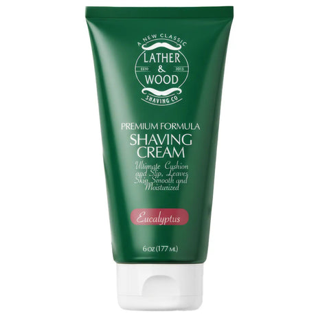 Lather & Wood Shaving Co. Premium Shaving Cream Eucalyptus 6oz
