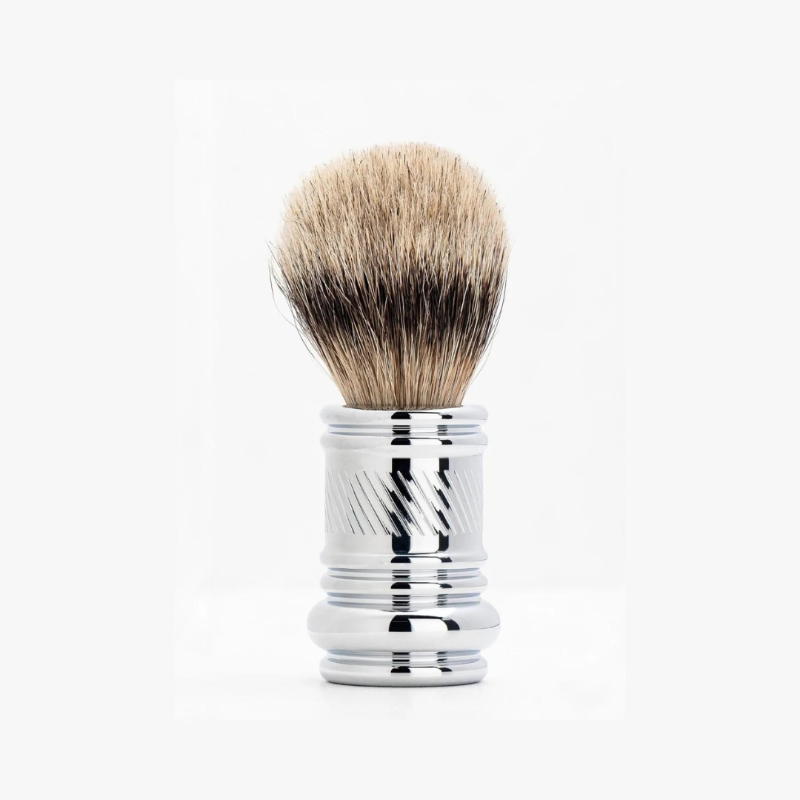 Merkur - Silvertip Badger Bright Chrome - Shaving Brush