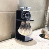 Parker 76R Deluxe Safety Razor & Pure Badger Brush 3-Piece Shave Set