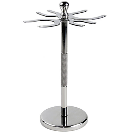 Parker - Stainless Steel 4-Prong Razor and Brush Shaving Stand - Holds 2 Razors and 2 Brushes