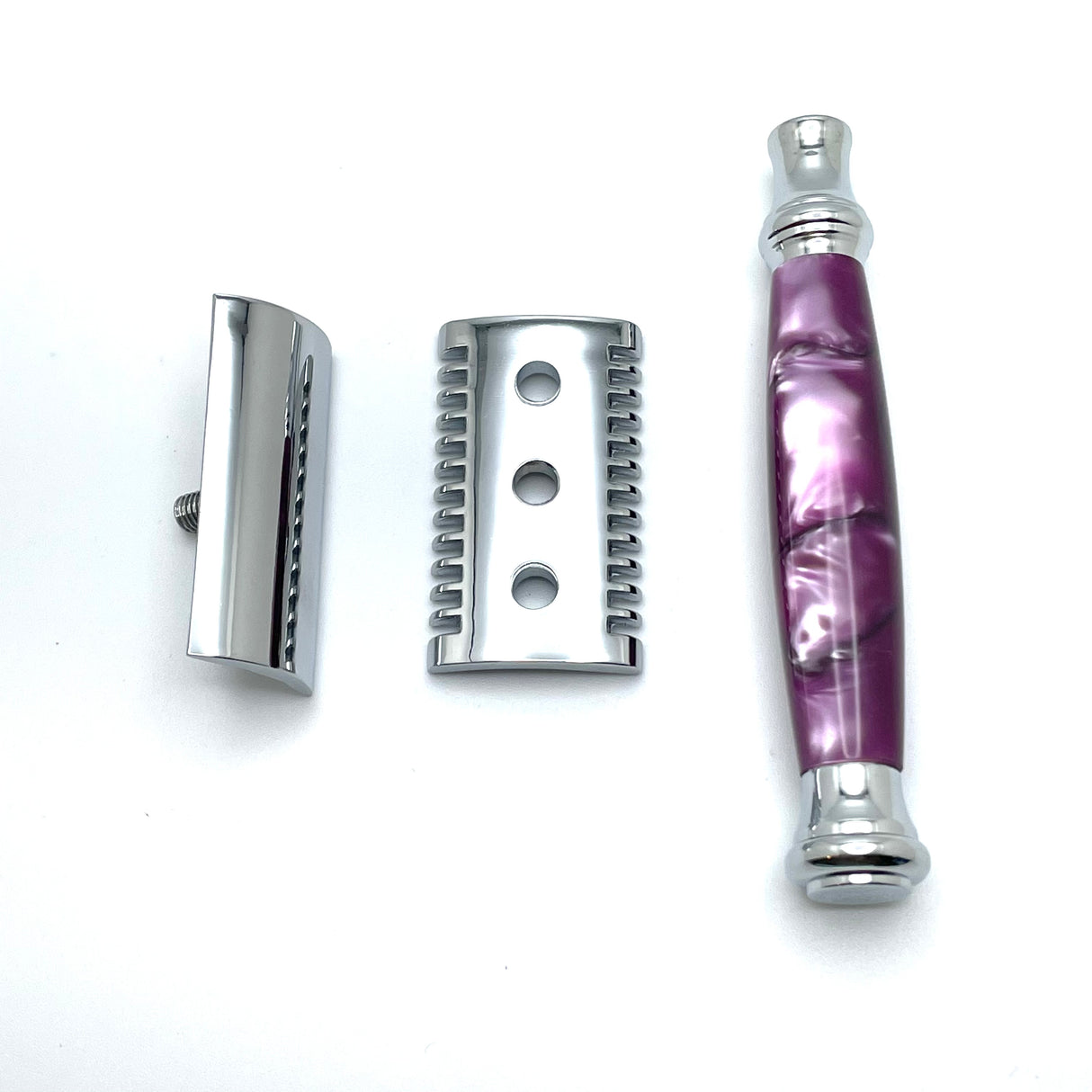 Pearl - Double Edge Safety Razor Platinum-71 Purple Open Comb