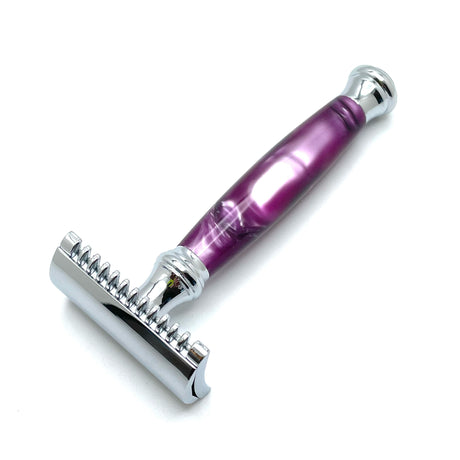 Pearl - Double Edge Safety Razor Platinum-71 Purple Open Comb