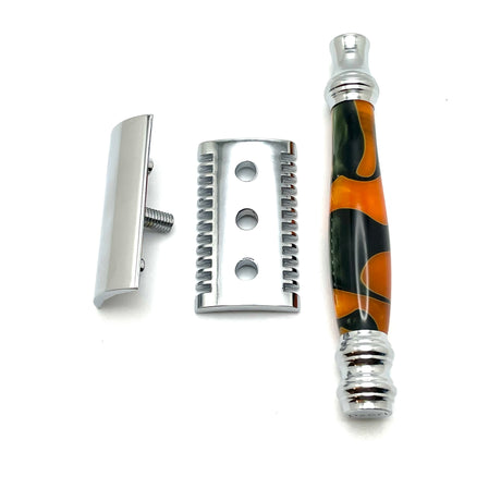 Pearl - Double Edge Safety Razor Platinum-72 Orange Open Comb