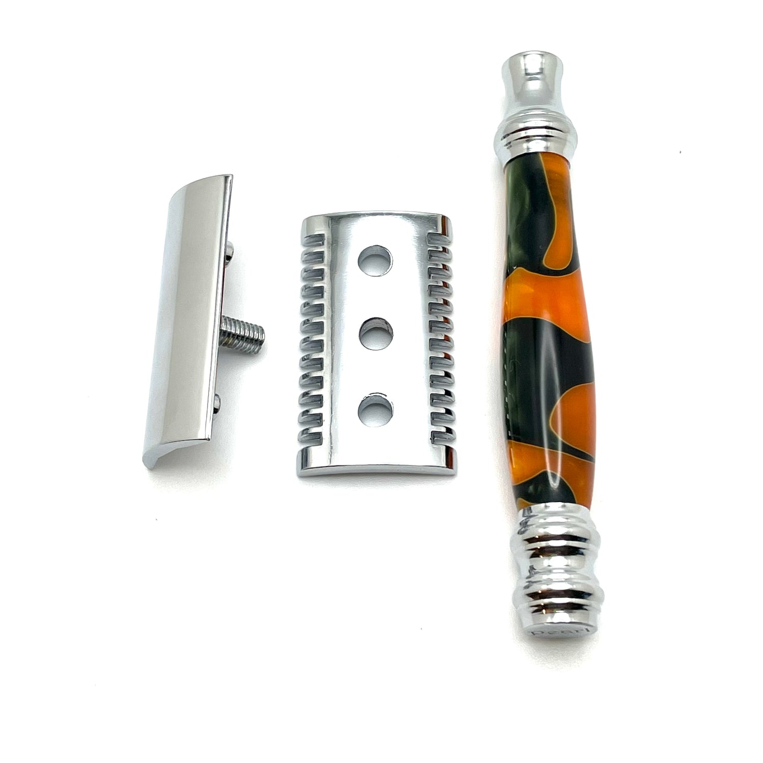Pearl Double Edge Safety Razor Platinum72 Orange Open Comb The