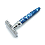 Pearl - Double Edge Safety Razor Platinum-73 Blue Open Comb