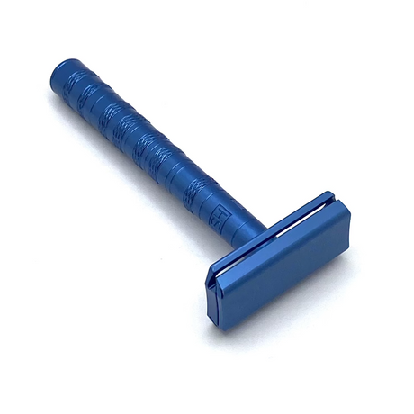 Pre-Owned Steel Blue Henson Medium (++) Aluminum Double Edge Safety Razor