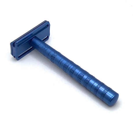 Pre-Owned Steel Blue Henson Medium (++) Aluminum Double Edge Safety Razor