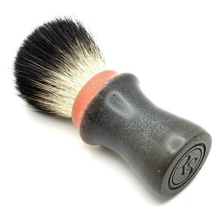 Ritual Shaving - Dark Gray & Peach - Polished Concrete Shaving Brush - 26mm AP Shave Pure Bliss Knot