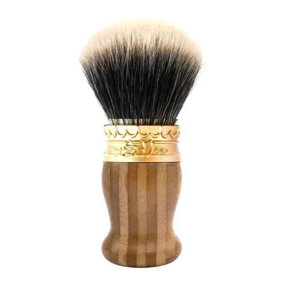 Saponificio Varesino - High Mountain White Badger Shaving Brush - Bamboo with Golden Pewter