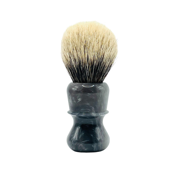 Shavemac - 24mm Silvertip Badger Shaving Brush - Crushed Silver Handle