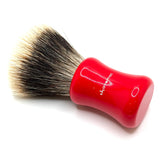 Shavemac - 24mm Fan Silvertip 2 Band Badger Shaving Brush - Red Handle