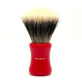 Shavemac - 24mm Fan Silvertip 2 Band Badger Shaving Brush - Red Handle