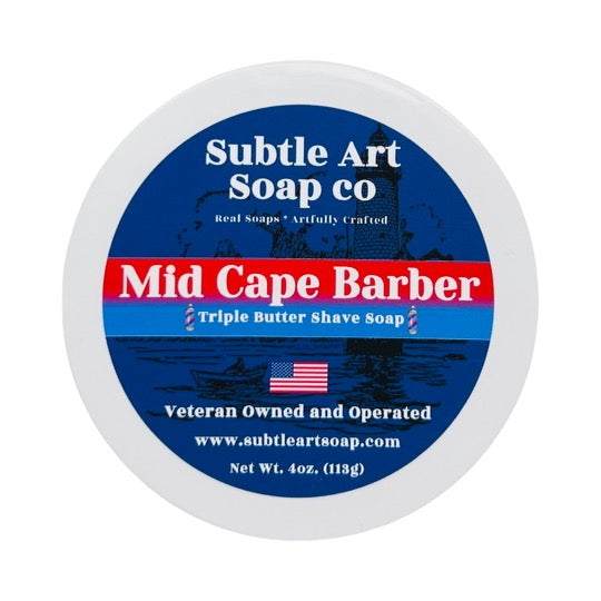 Subtle Art Soap Co. - Mid Cape Barber - Triple Butter Shave Soap - 4oz