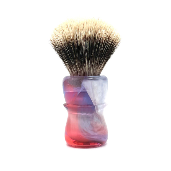 TRC - Folded Fusion 2 - 26mm 2-Band Manchurian Badger Doughman Fan Knot - Resin Handle
