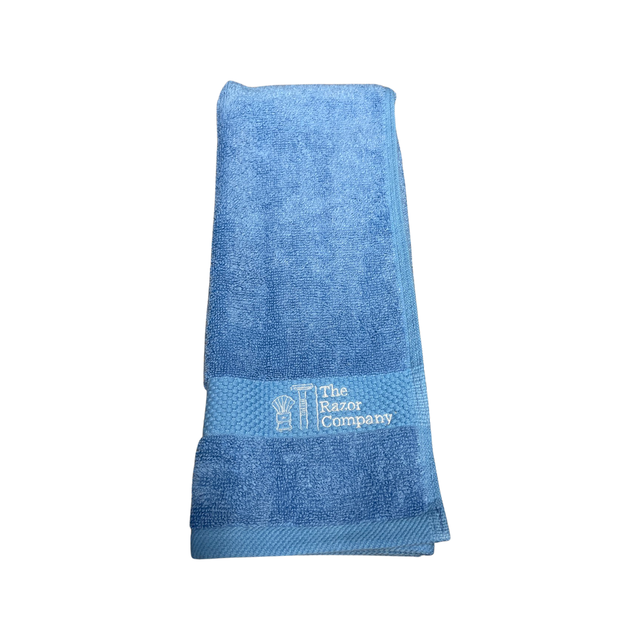 TRC - Luxury Shaving Towel - Sky Blue with White Embroidery