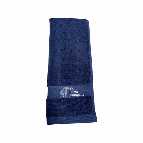 TRC - Luxury Shaving Towel - Navy Terry w/ White Embroidery