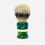 TRC - Manchurian Silvertip Badger Shaving Brush - Faux Jade Handle - 24mm