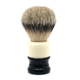 TRC - Manchurian Silvertip Badger Shaving Brush - Onyx & Pearl Handle - 24mm