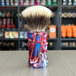 Turning By Tanz Red White Blue Custom Shave Brush 26mm Tanchurian V4 Knot