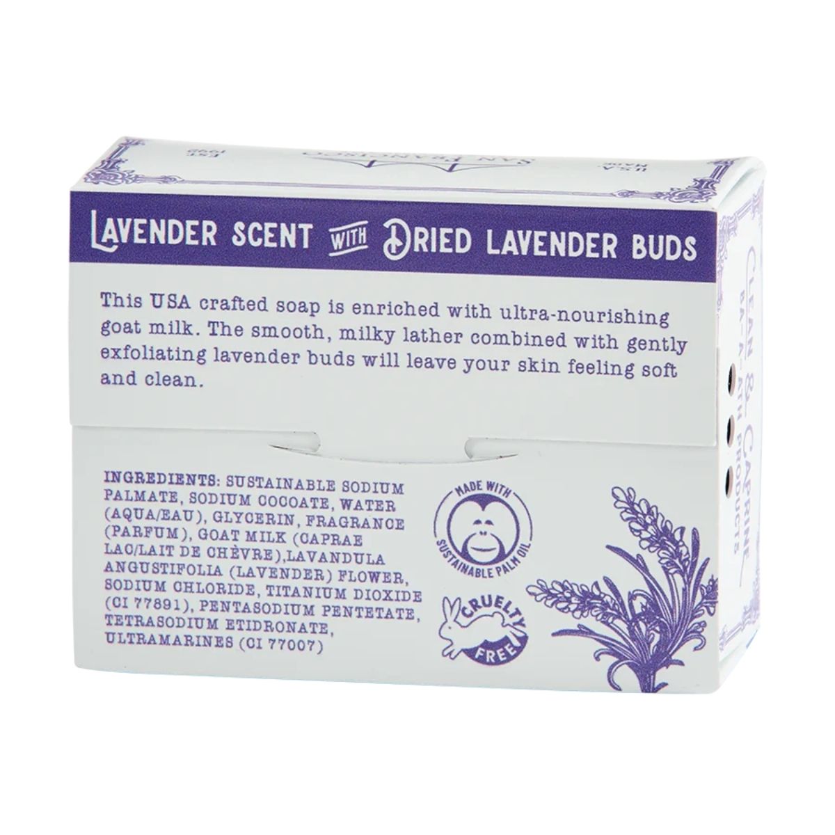 San Francisco Soap Company Clean Caprine Goat Milk Lavender Bar Soap 5oz