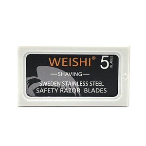 Weishi - Swedish Stainless Steel Double Edge Razor Blades - Pack of 5 Blades