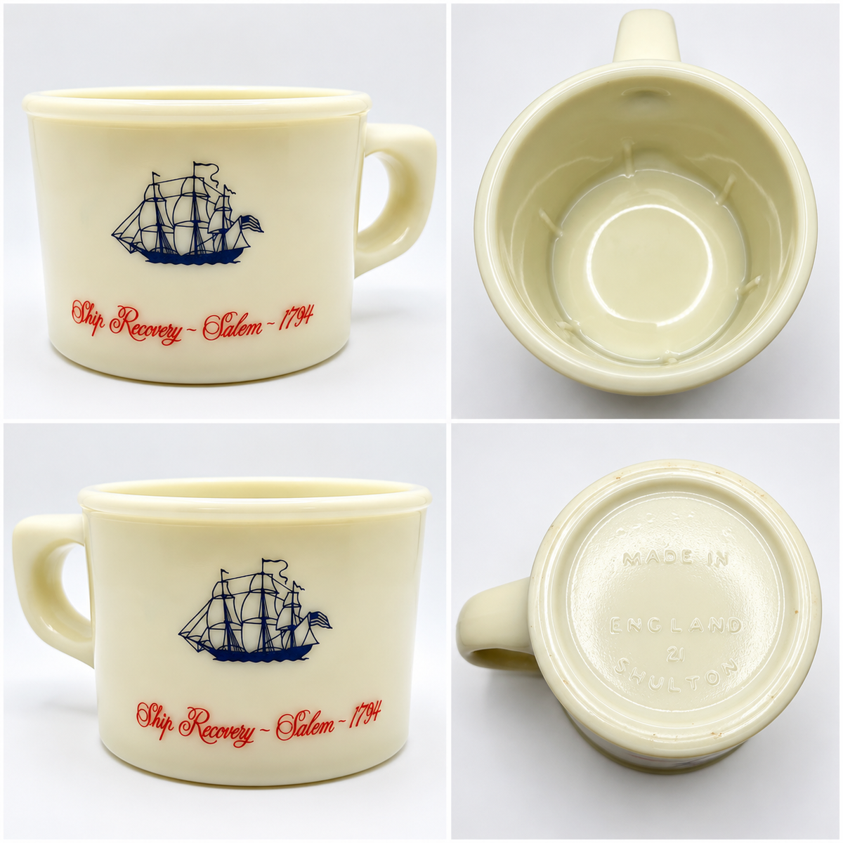 Vintage Shulton Milk Glass Old Spice Shaving Mug