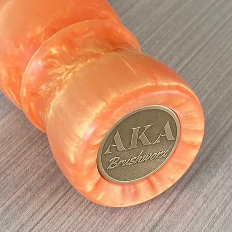 AKA Brushworkx Peach Gold 26mm AK4 Synthetic Fan Knot Matte Shaving Brush