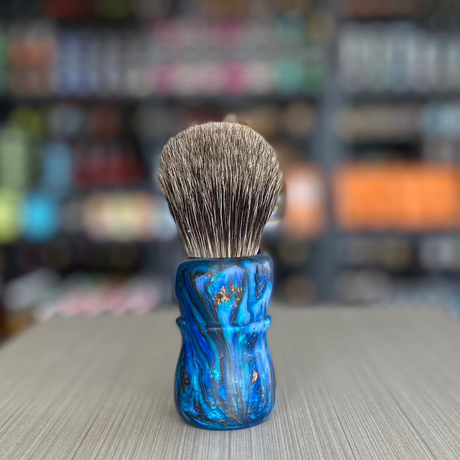 AKA Brushworkx Rocky Shore 26mm Raw Doughknot Bulb Knot Matte Resin Handle Shaving Brush